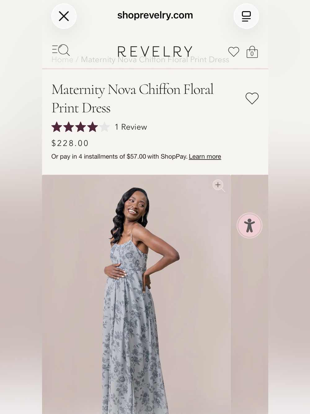 Revelry Maternity Nova Chiffon Floral
Print Dress